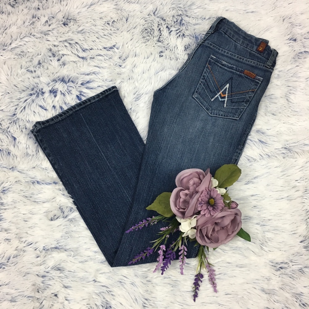 7 FAMK A Pocket Medium Wash Bootcut Jeans 27x31.5